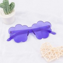 Oversized One Piece Rimless Sunglasses Transparent Candy Color Tinted Cloud shape Eyewear - Purple - C51945NDD3K $7.23