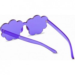 Oversized One Piece Rimless Sunglasses Transparent Candy Color Tinted Cloud shape Eyewear - Purple - C51945NDD3K $7.23