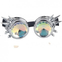 Goggle Vintage STEAMPUNK GOGGLES Glasses Bling Lens Goth COSPLAY PARTY Sunglasses - Silver (Rivets) - CR12N1R1NZ4 $13.59