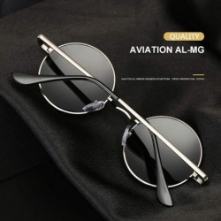 Sport Fashion Round Sunglasses-Polarized Retro Shade Glasses-Sturdy Metal Frame - B - C61905Z470A $36.54