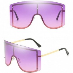 Oversized Super Oversized Sunglasses Unisex Flat Top Square Frame Shades Retro Style - C05 - C818UN32RW2 $17.52