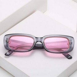 Square Women Men Classic Rectangle Sunglasses Vintage Leopard Square Sun Glasses UV400 Eyewear - C4 Tea Tea - CY199QC0XGW $9.45