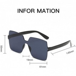 Oval UV Protection Sunglasses for Women Men Rimless frame Square Acrylic Lens and Frame Sunglass - N - CW1902YZ2ZN $7.28