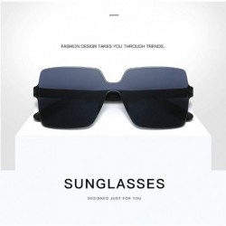 Oval UV Protection Sunglasses for Women Men Rimless frame Square Acrylic Lens and Frame Sunglass - N - CW1902YZ2ZN $7.28