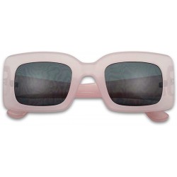 Oval Chunky 1970's Vintage Boxed Square Sunglasses - Pastel Pink Frame - Black - CY18EE3QT3R $14.65