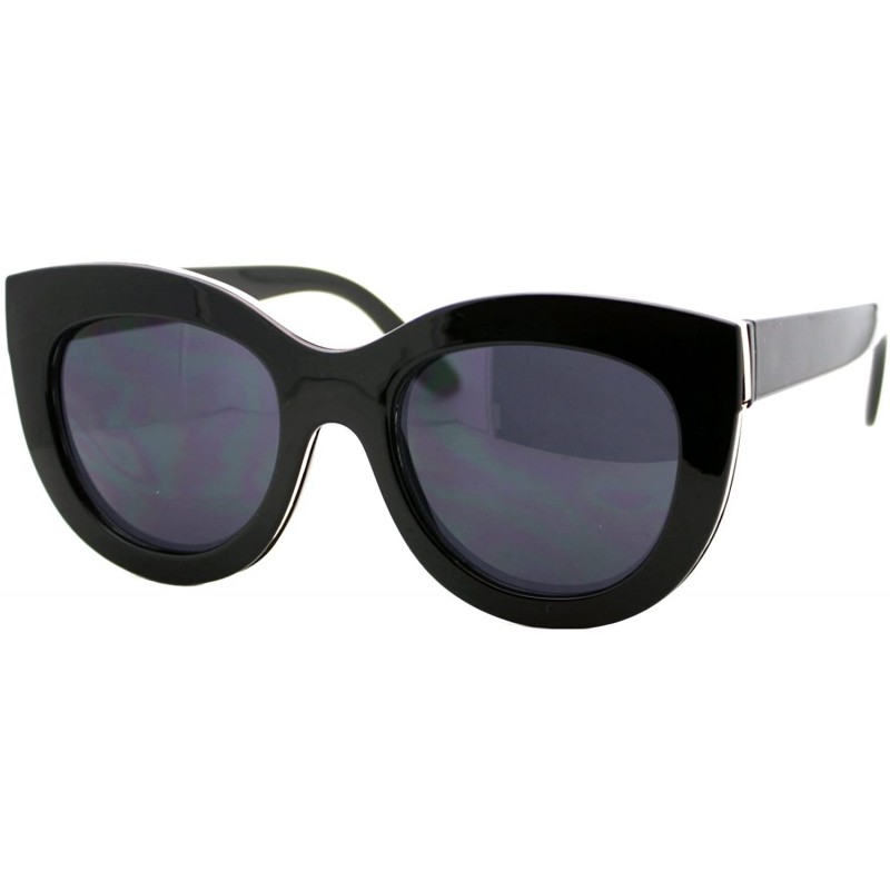 Butterfly Layered Double Frame Sunglasses Womens Designer Fashion Shades UV 400 - Black (Black) - CE186Z0LNHQ $12.79