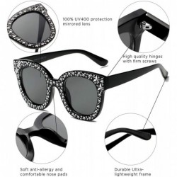 Cat Eye Women Fashion Round Cat Eye Designer Sunglasses - Black - C518I4AQWIX $7.78