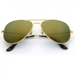 Aviator Aviator Sunglasses for Men Women-Flash Mirror Lens UV400 Sunglasses Eyewear Multi-Color(Gold Frame - 60) - CA17YGX7QG...
