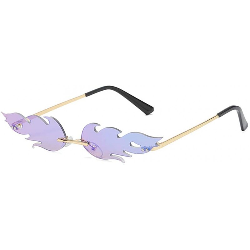 Wrap Fashion Punk Style Irregular Shape Sunglasses Unisex Personality Glasses Vintage Metal Sunglasses - F - C6196HELH4M $11.16