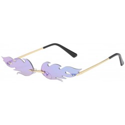 Wrap Fashion Punk Style Irregular Shape Sunglasses Unisex Personality Glasses Vintage Metal Sunglasses - F - C6196HELH4M $11.16