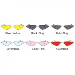 Cat Eye 2020 Pink Women Cat Eye Sunglasses Cute Sexy Er Summer Retro Small Frame Black Red Cateye Sun Glasses - Goldgray - CD...