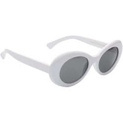 Oversized Women Retro Vintage Fashion Oval Round Clout Goggles Sunglasses - Black - White 2 Pack - C918K3UIOGC $15.01