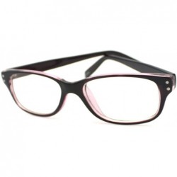 Rectangular Black Narrow 2 Tone Color Clear Lens Glasses Frame - Black/Purple - C211C047F1D $7.70