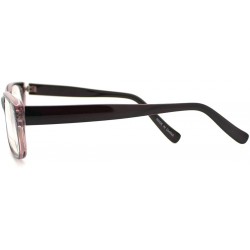 Rectangular Black Narrow 2 Tone Color Clear Lens Glasses Frame - Black/Purple - C211C047F1D $7.70