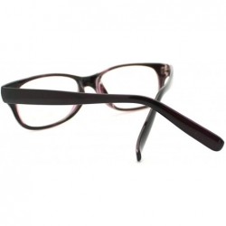 Rectangular Black Narrow 2 Tone Color Clear Lens Glasses Frame - Black/Purple - C211C047F1D $7.70